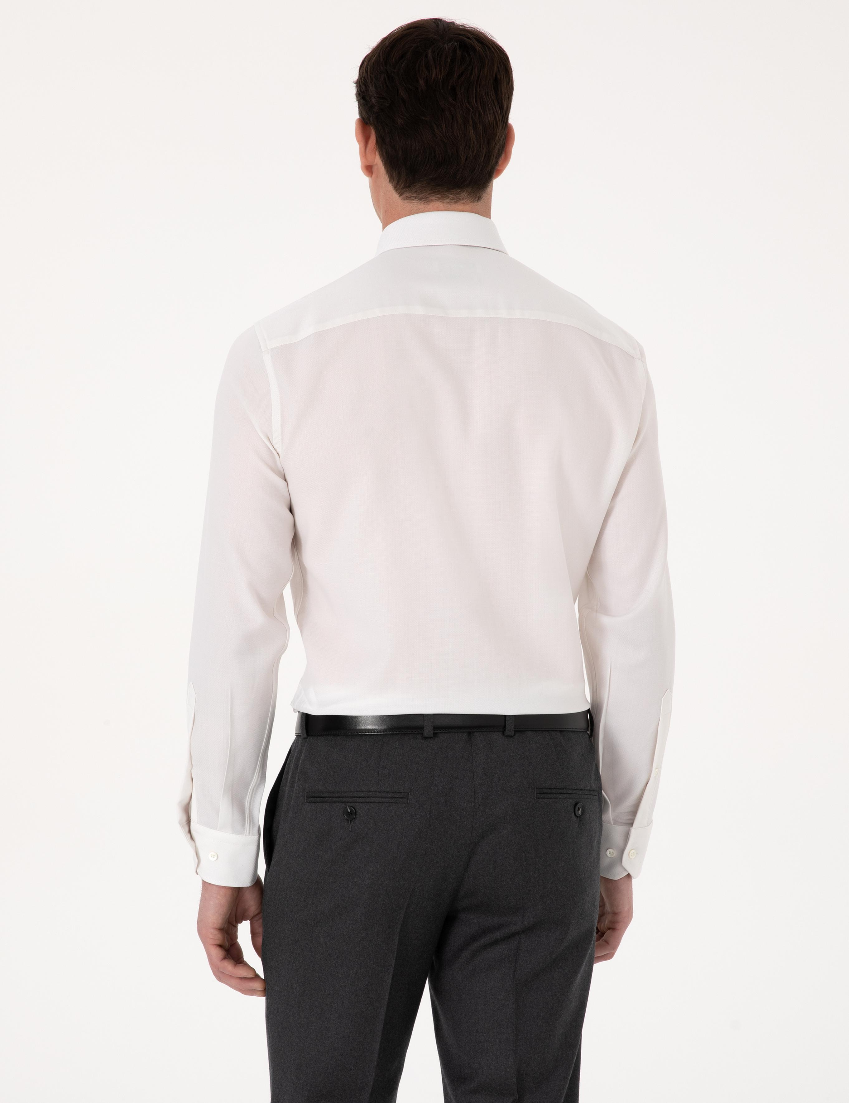 Beyaz Slim Fit Uzun Kollu Gömlek - 50310514069