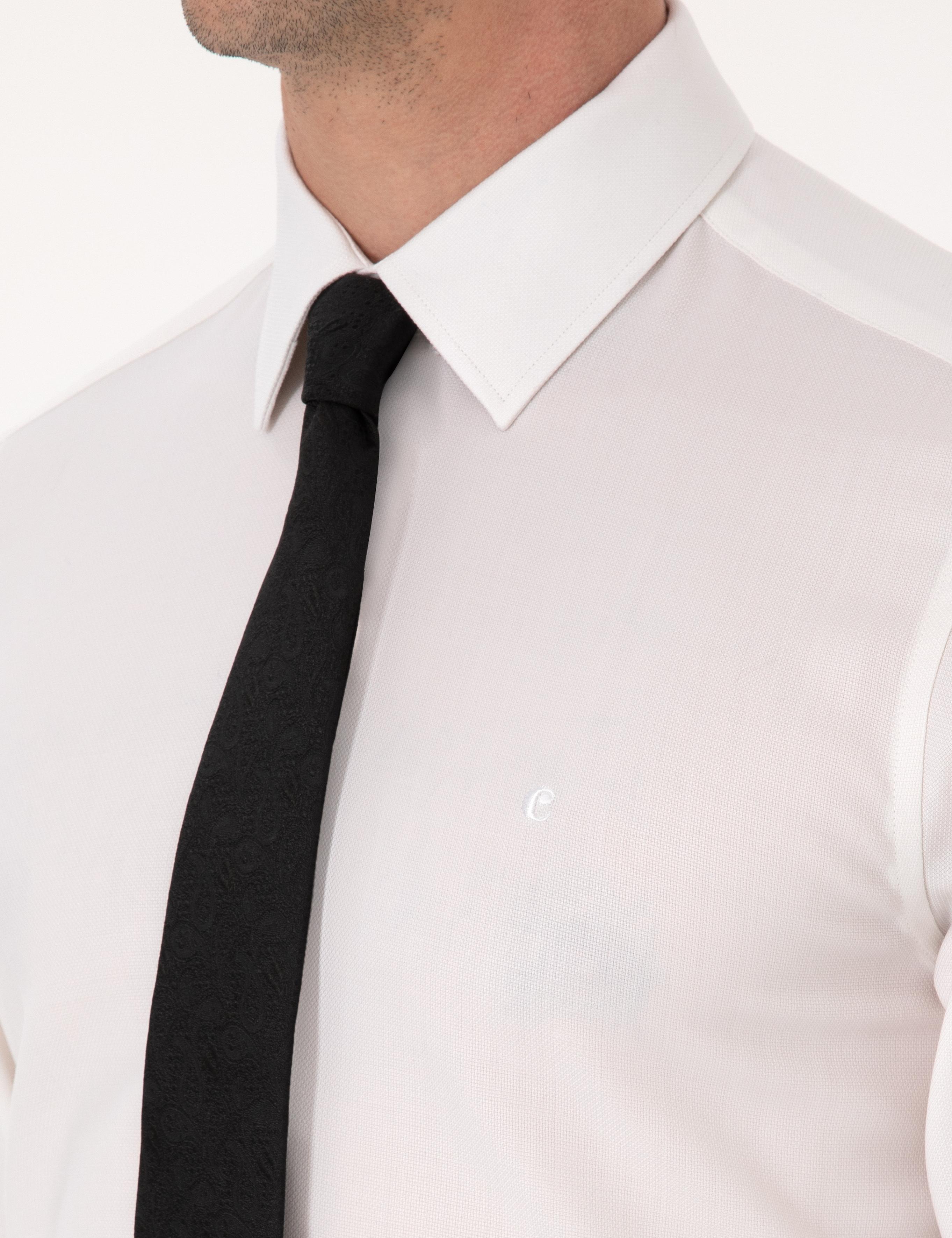 Beyaz Slim Fit Uzun Kollu Gömlek - 50310514069
