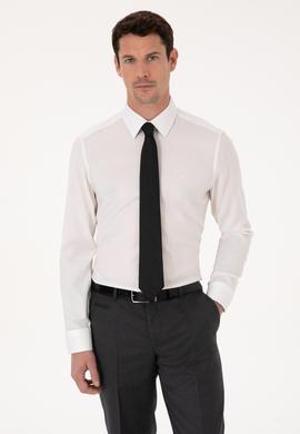 Beyaz Slim Fit Uzun Kollu Gömlek