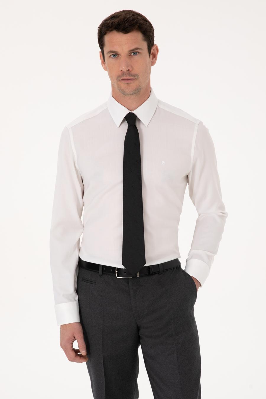 Beyaz Slim Fit Uzun Kollu Gömlek - 50310514069
