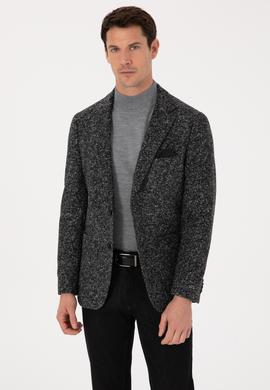 Füme Ekstra Slim Fit Yün Karışımlı Ceket