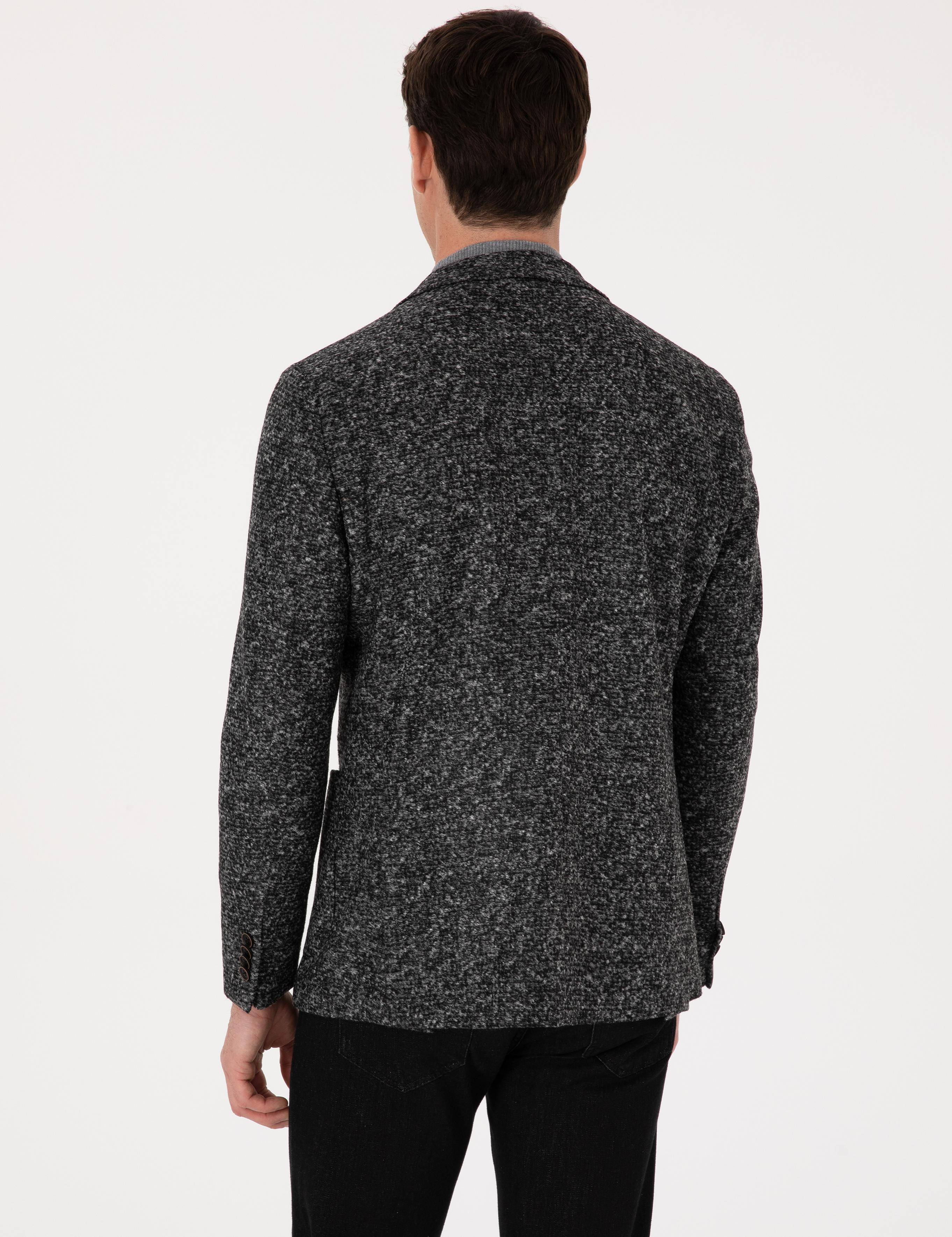 Füme Ekstra Slim Fit Yün Karışımlı Ceket - 50272729008