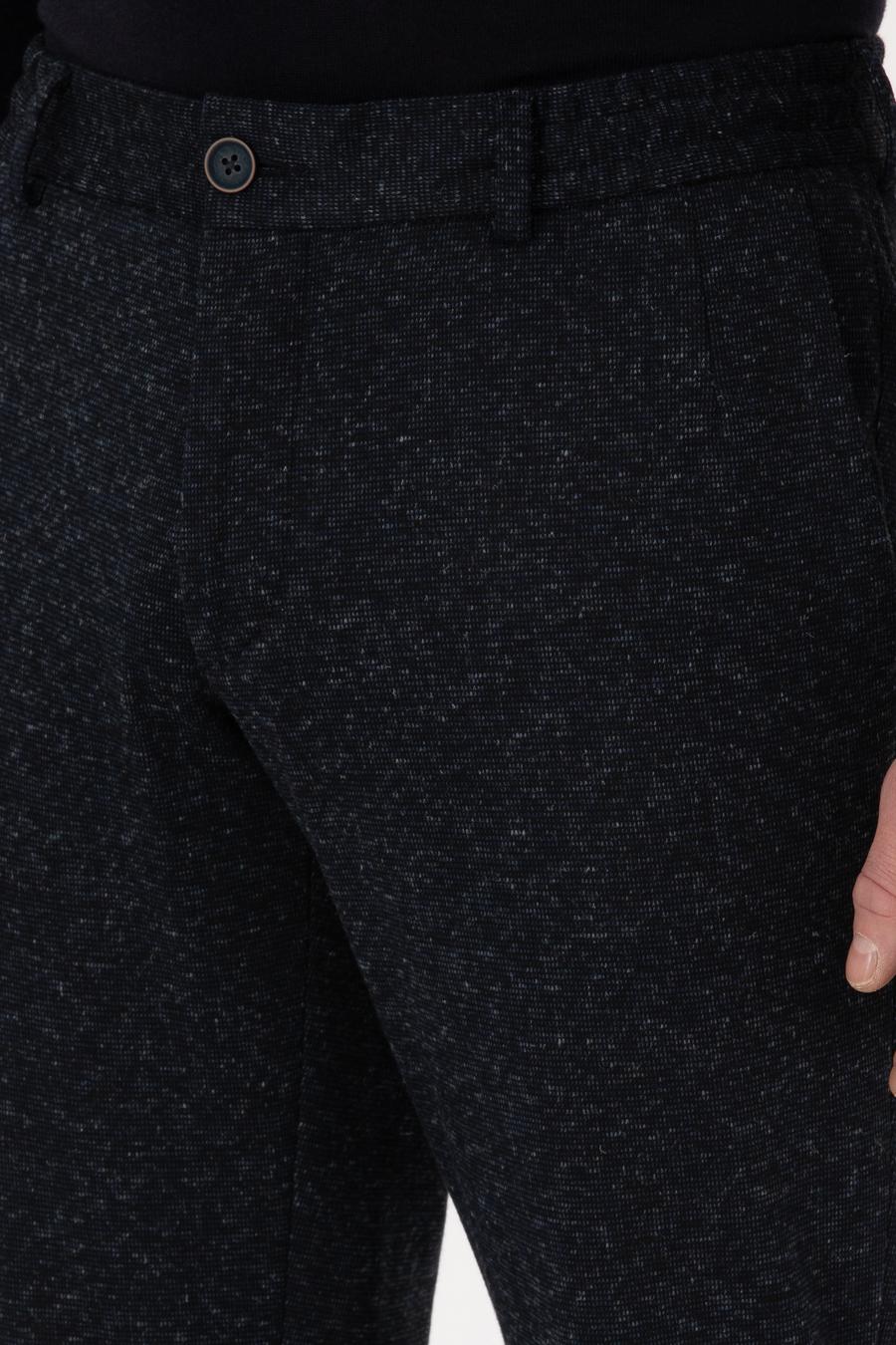 Lacivert Slim Fit Yün Karışımlı Kumaş Pantolon - 50273665002