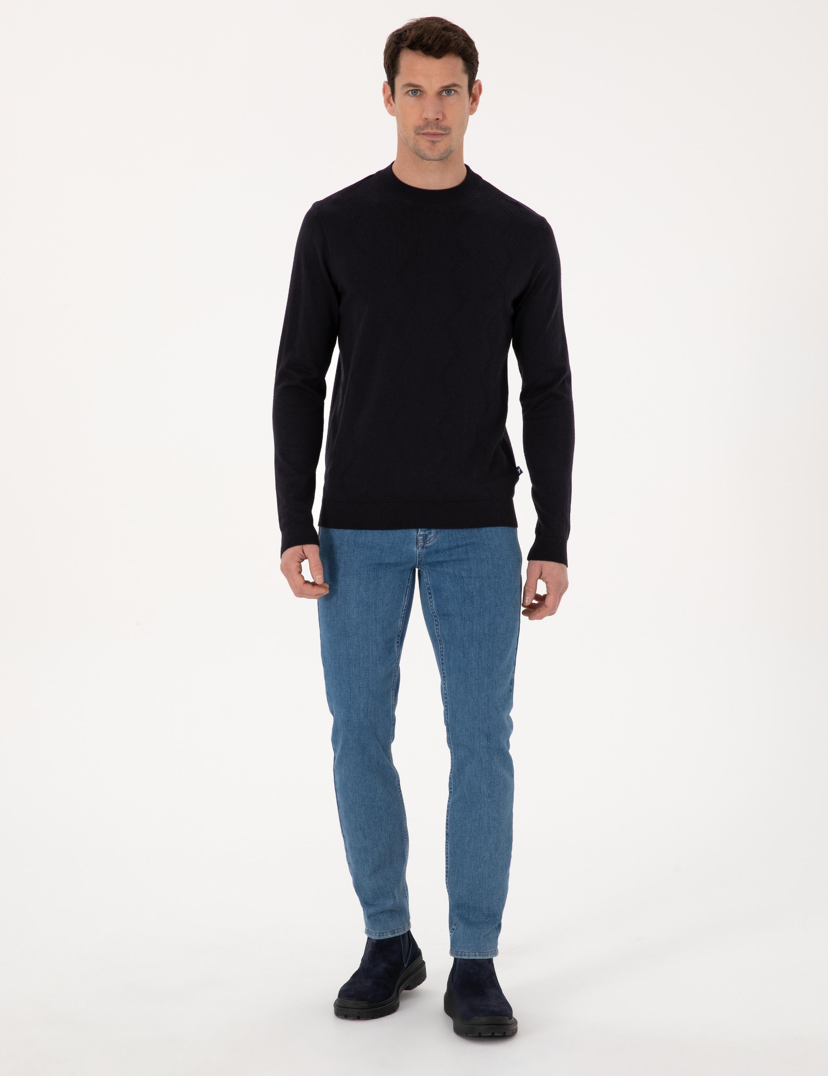 Lacivert Slim Fit Kazak - 50318950013
