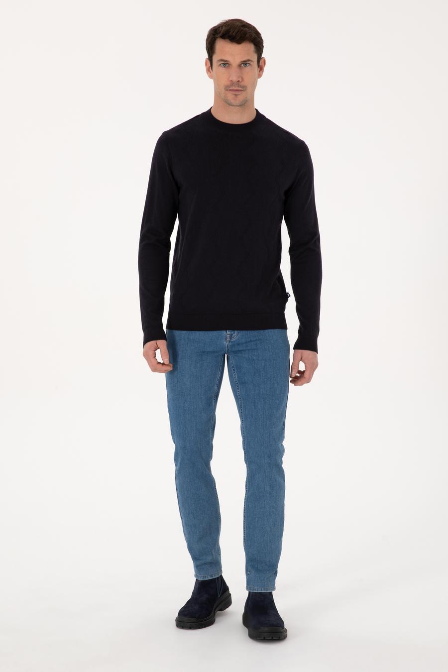 Lacivert Slim Fit Kazak - 50318950013