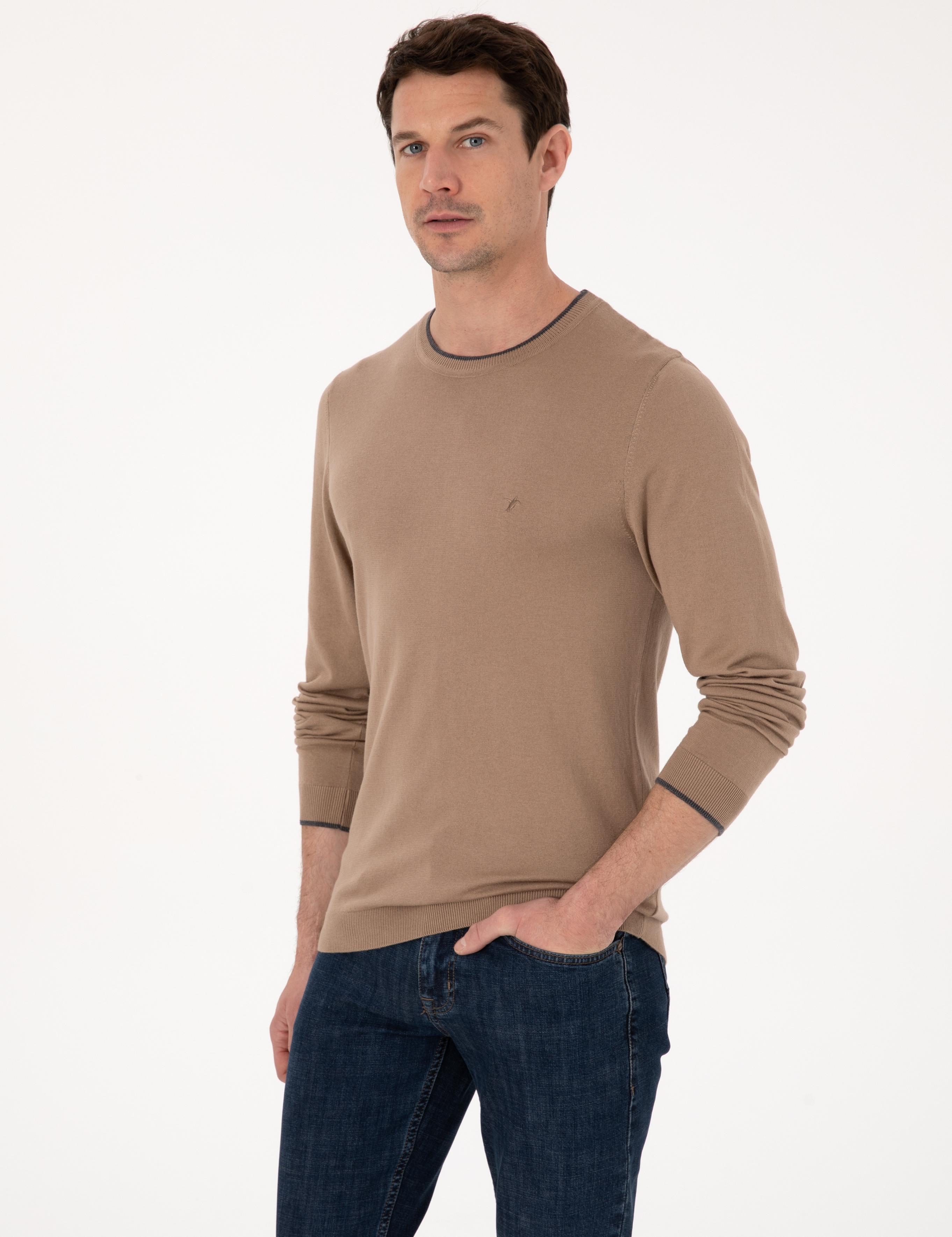 Camel Slim Fit Kazak - 50318676004