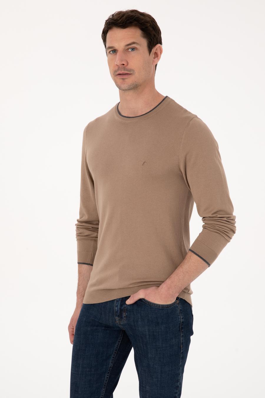 Camel Slim Fit Kazak - 50318676004