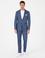 İndigo Slim Fit Keten Yün Karışımlı Mikro Desen Mono Yaka Takım Elbise