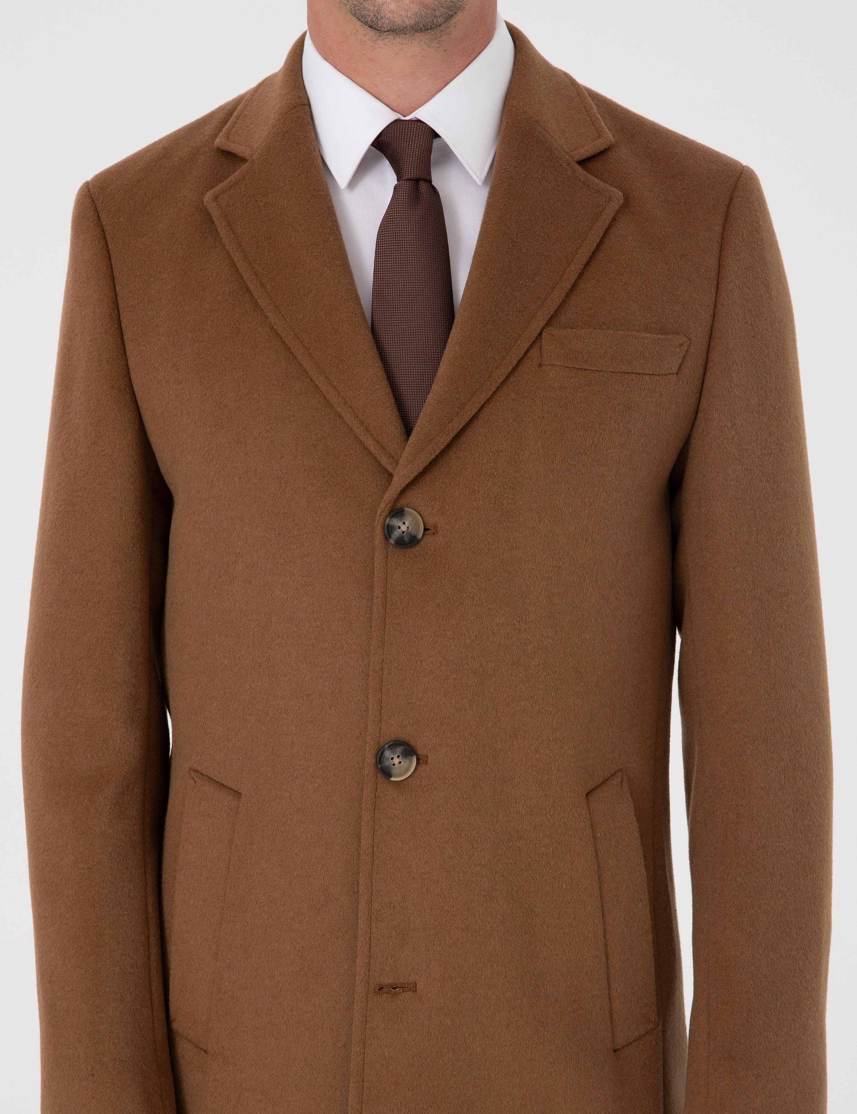 Vizon Ex Slim Fit Yün Karışımlı Palto - 50319242027