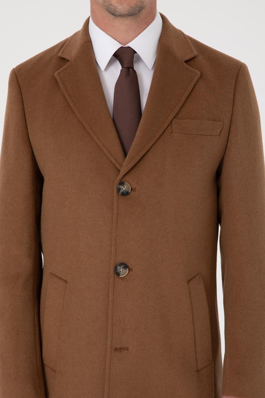 Vizon Ex Slim Fit Yün Karışımlı Palto - 50319242027