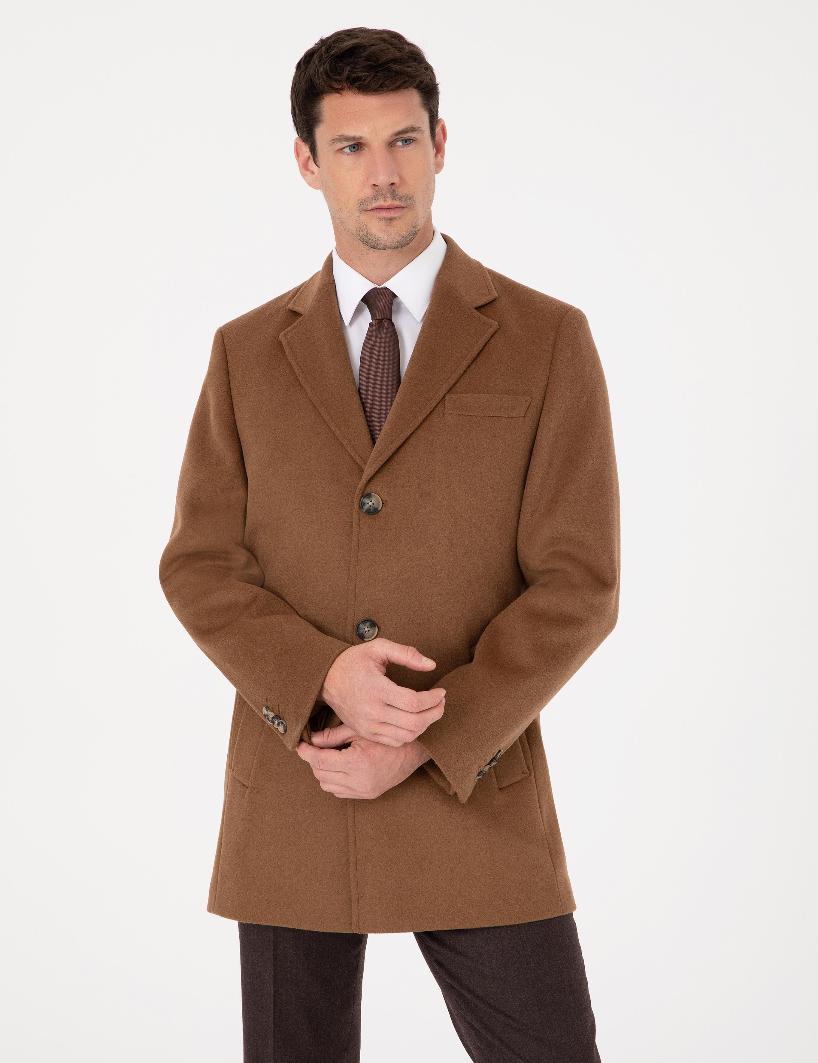 Vizon Ex Slim Fit Yün Karışımlı Palto - 50319242027