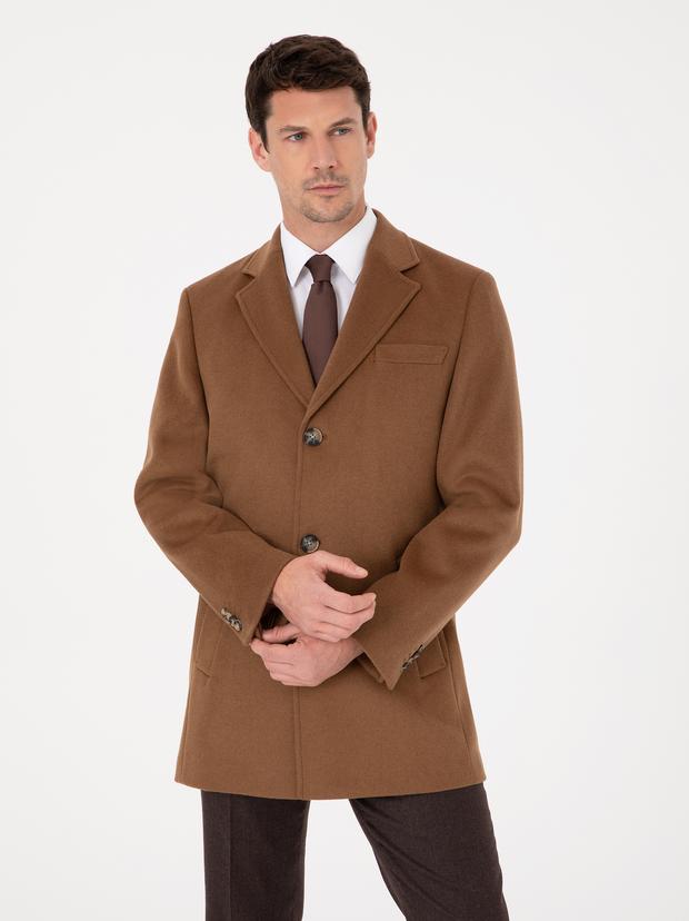 Vizon Ex Slim Fit Yün Karışımlı Palto