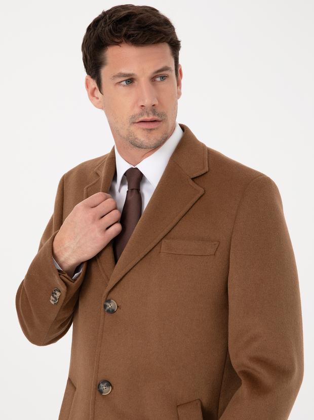 Vizon Ex Slim Fit Yün Karışımlı Palto