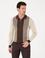 Kahverengi Slim Fit Pamuk Karışımlı Fermuarlı Polo Yaka Triko Kazak