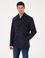 Lacivert Slim Fit Yün Karışımlı Kruvaze Kaşe Kaban