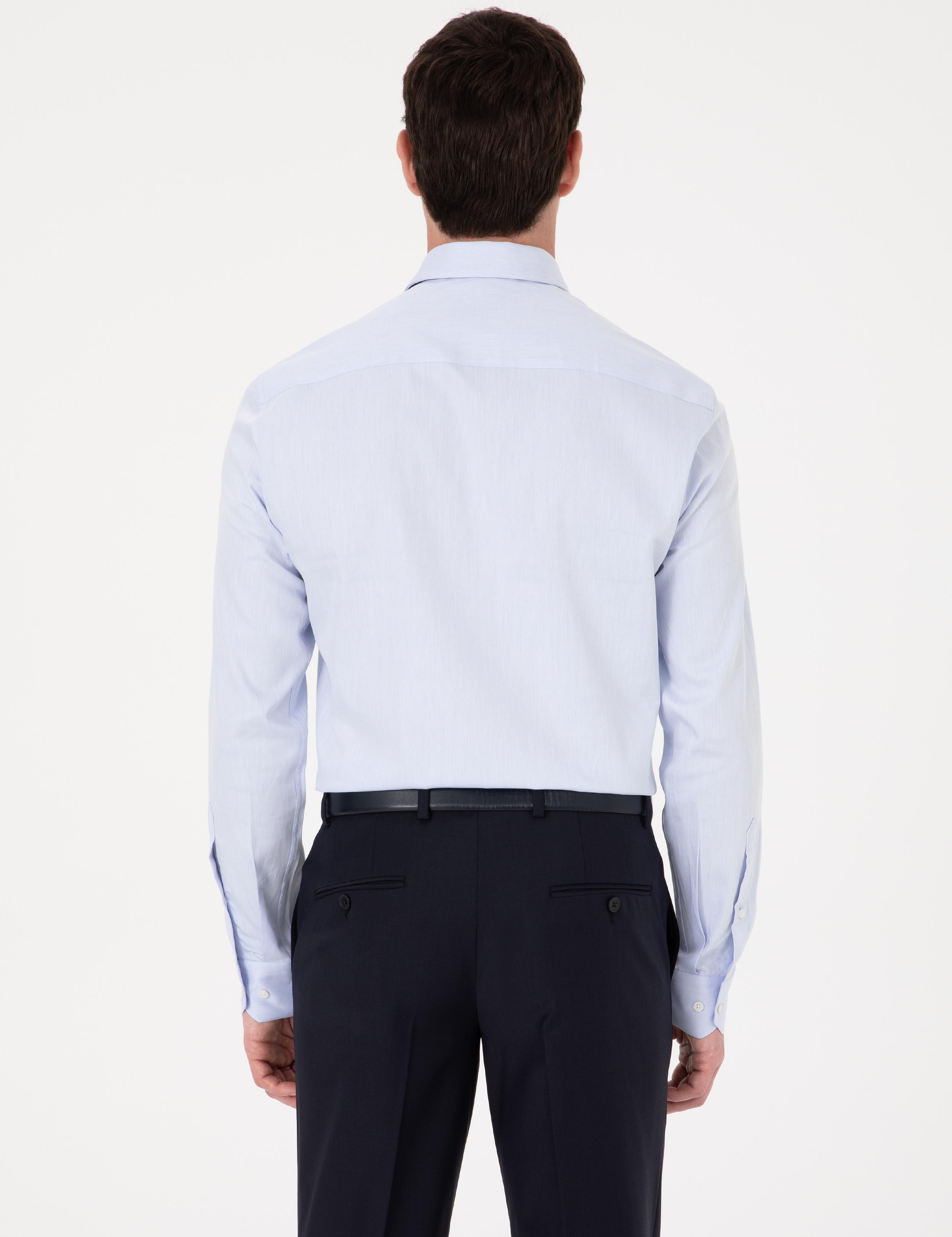 Açık Mavi Slim Fit Uzun Kollu Basic Gömlek - 50270130018