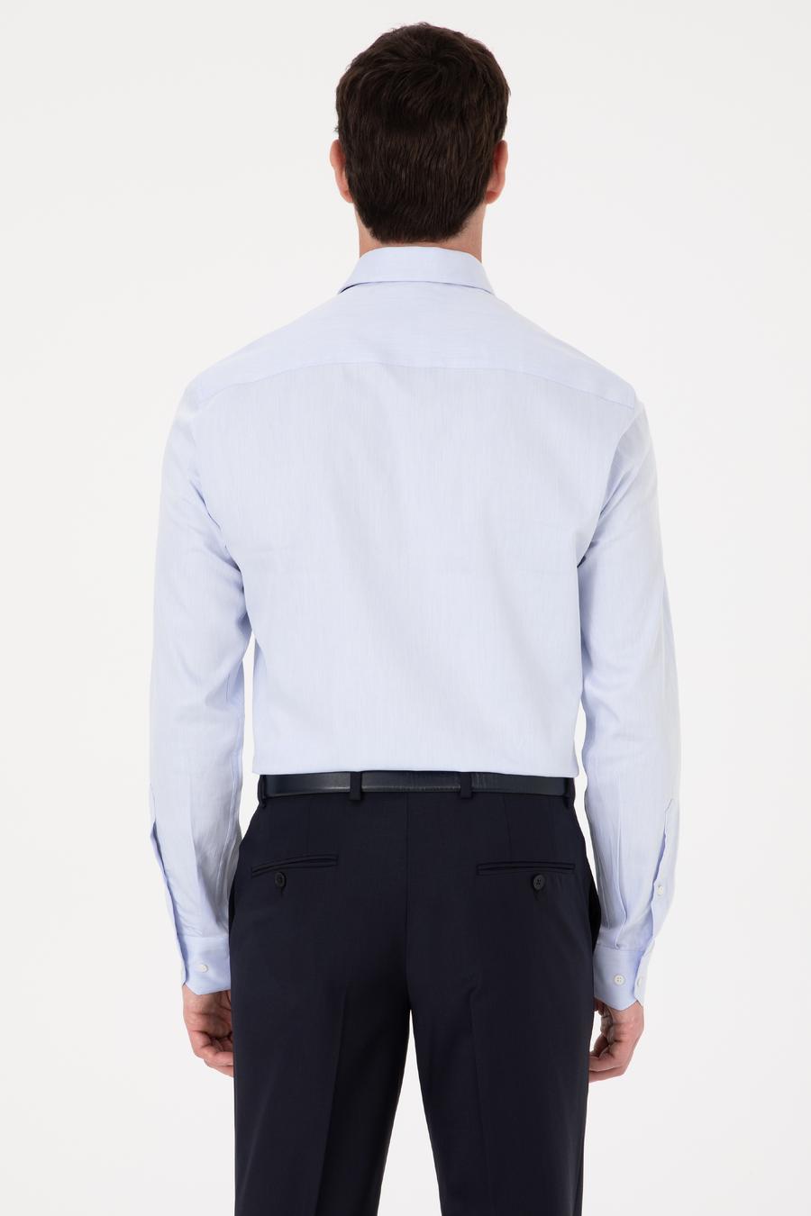 Açık Mavi Slim Fit Uzun Kollu Basic Gömlek - 50270130018