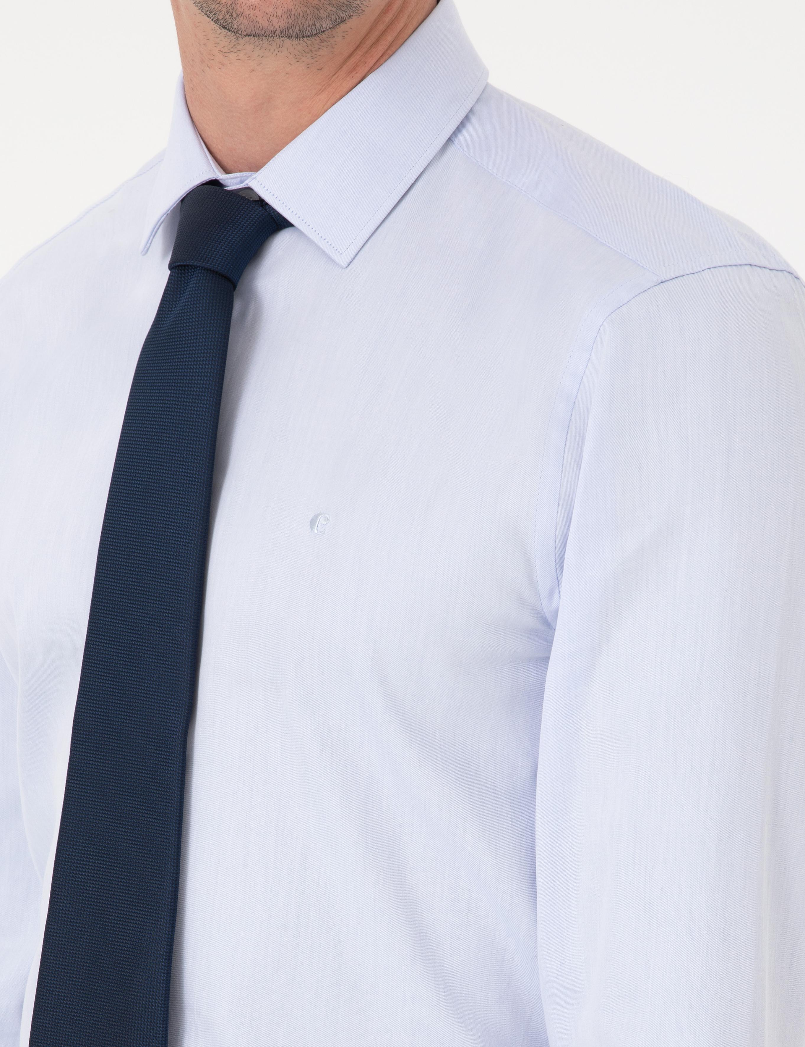 Açık Mavi Slim Fit Uzun Kollu Basic Gömlek - 50270130018