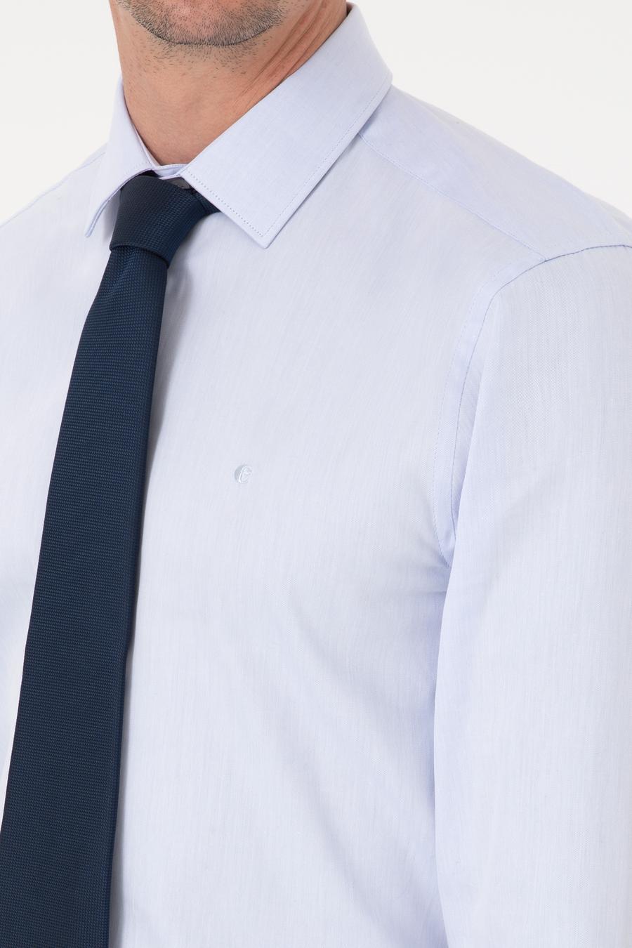 Açık Mavi Slim Fit Uzun Kollu Basic Gömlek - 50270130018