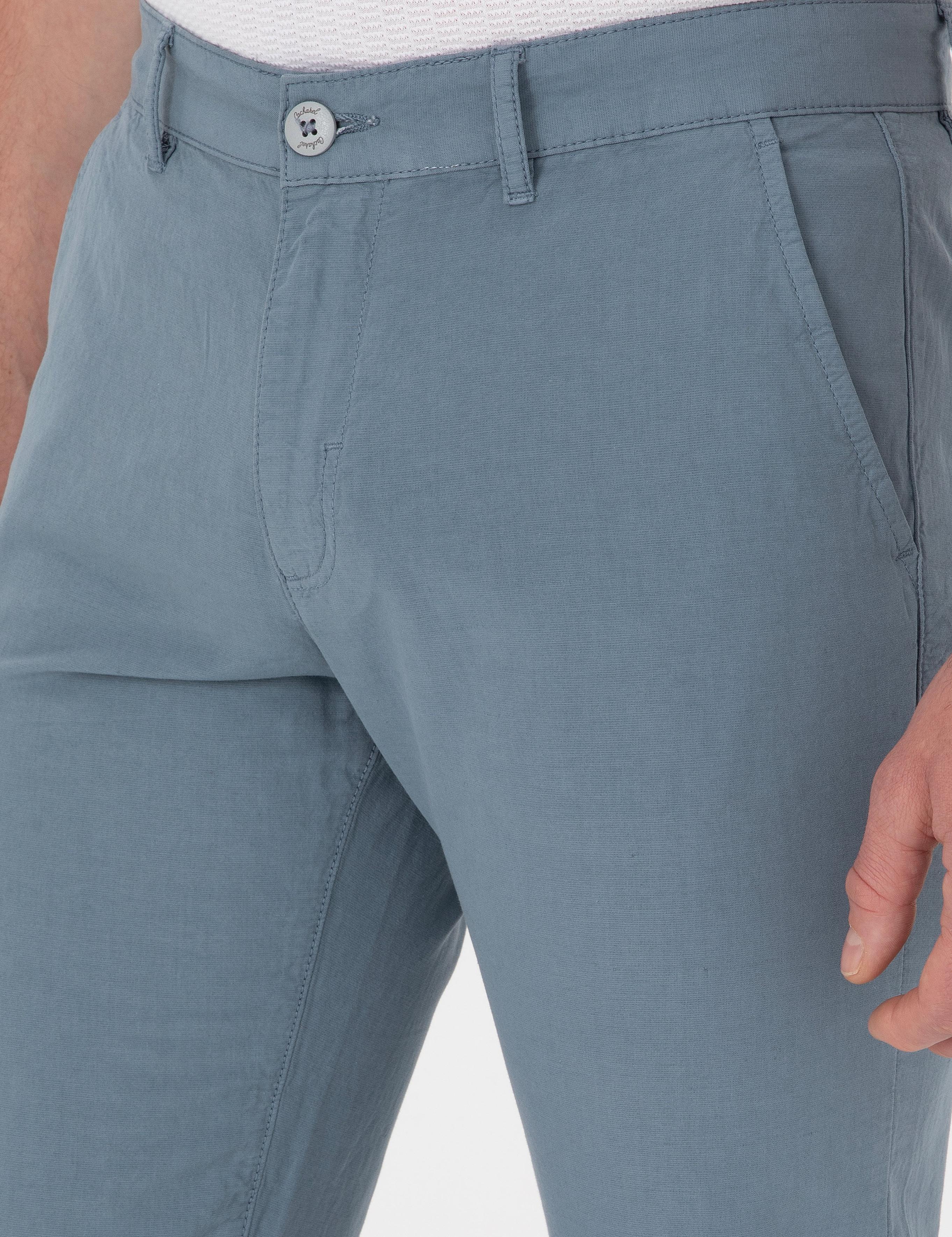 Açık Mavi Slim Fit Kanvas Pantolon - 50266873298