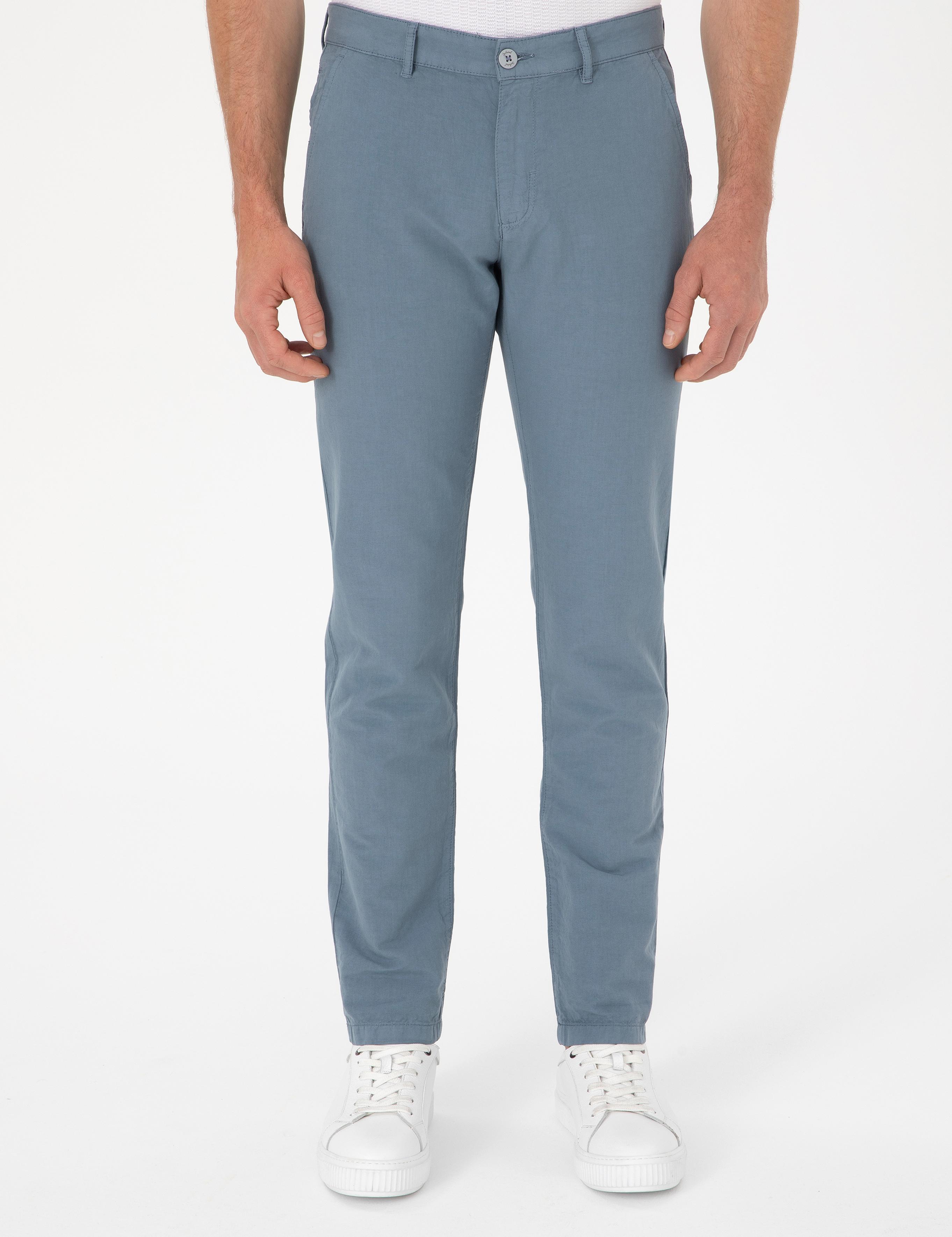 Açık Mavi Slim Fit Kanvas Pantolon - 50266873298