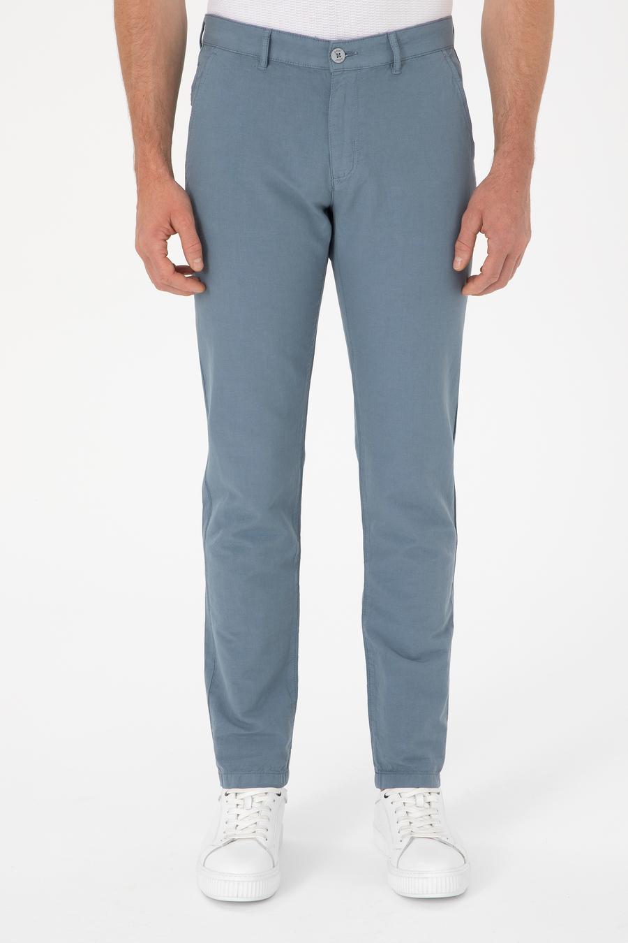 Açık Mavi Slim Fit Kanvas Pantolon - 50266873298