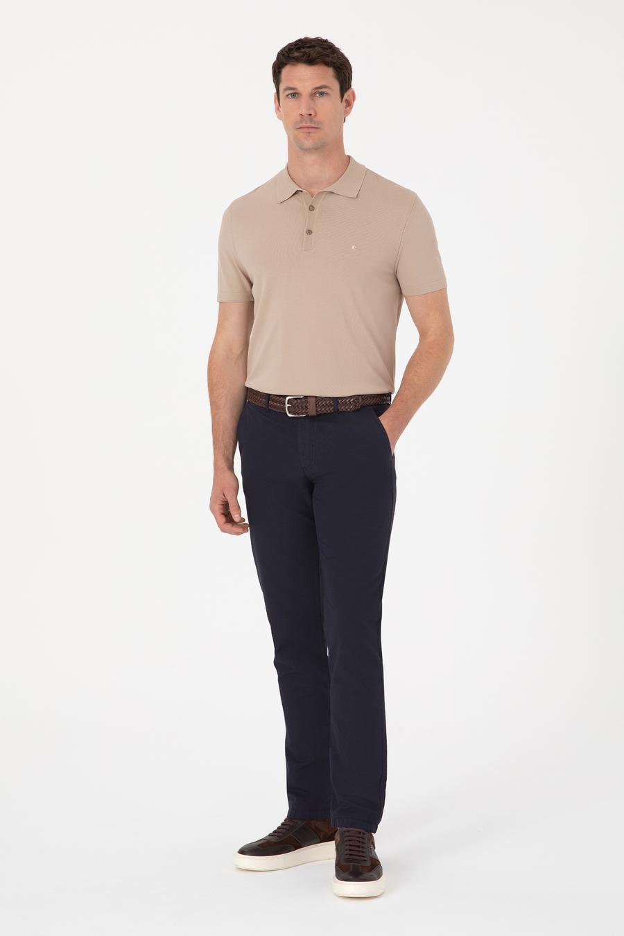 Lacivert Slim Fit Kanvas Pantolon - 50266873348