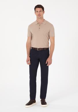 Lacivert Slim Fit Kanvas Pantolon