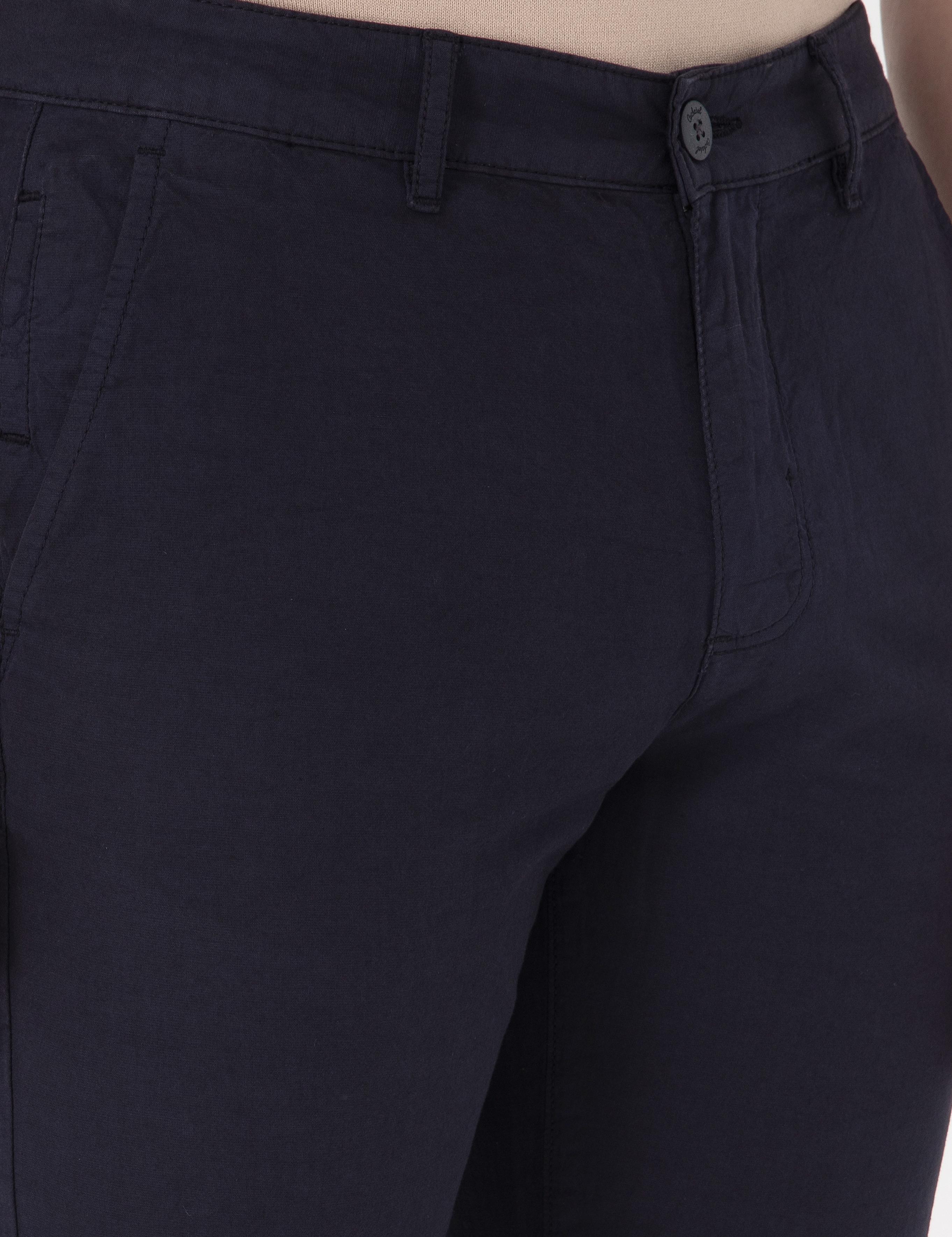 Lacivert Slim Fit Kanvas Pantolon - 50266873348