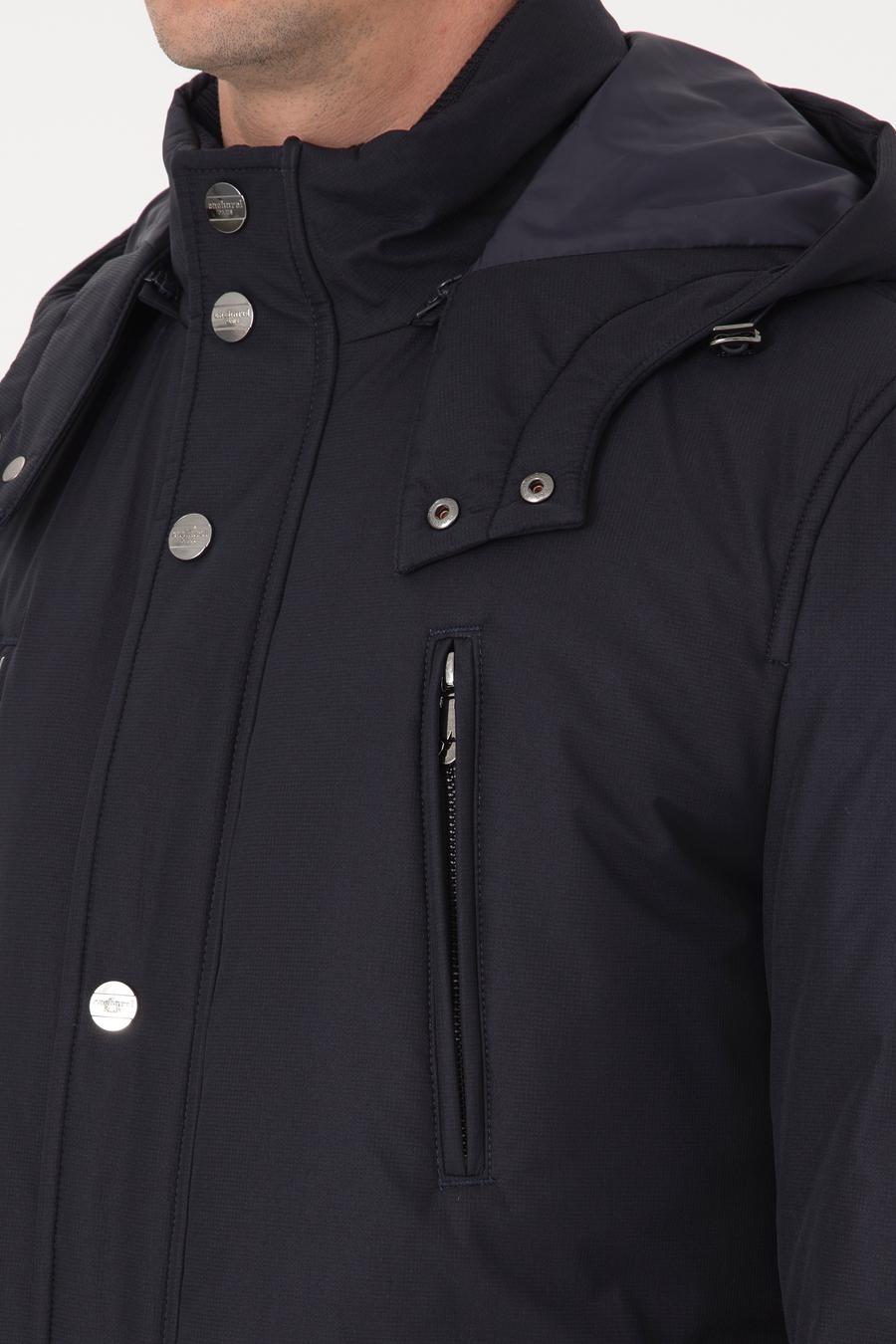 Lacivert Regular Fit Kapüşonlu Mont - 50311424018