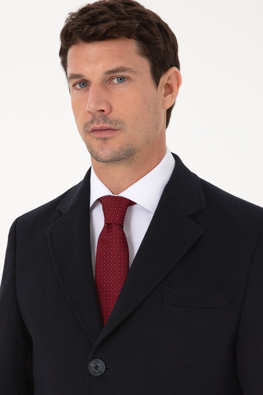 Lacivert Ex Slim Fit Yün Karışımlı Palto - 50319242018
