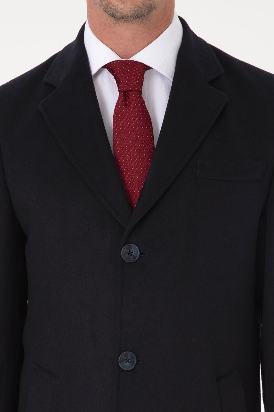 Lacivert Ex Slim Fit Yün Karışımlı Palto - 50319242018