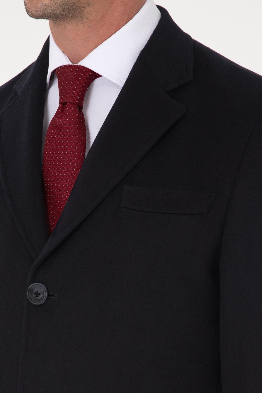 Lacivert Ex Slim Fit Yün Karışımlı Palto - 50319242018