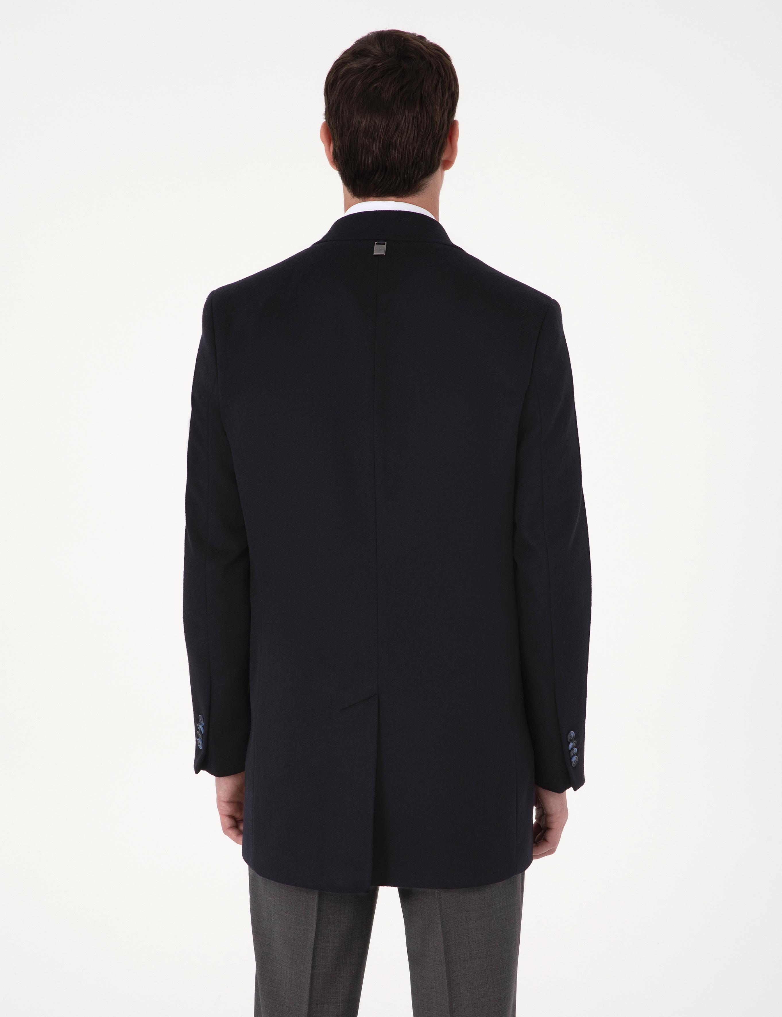 Lacivert Ex Slim Fit Yün Karışımlı Palto - 50319242018