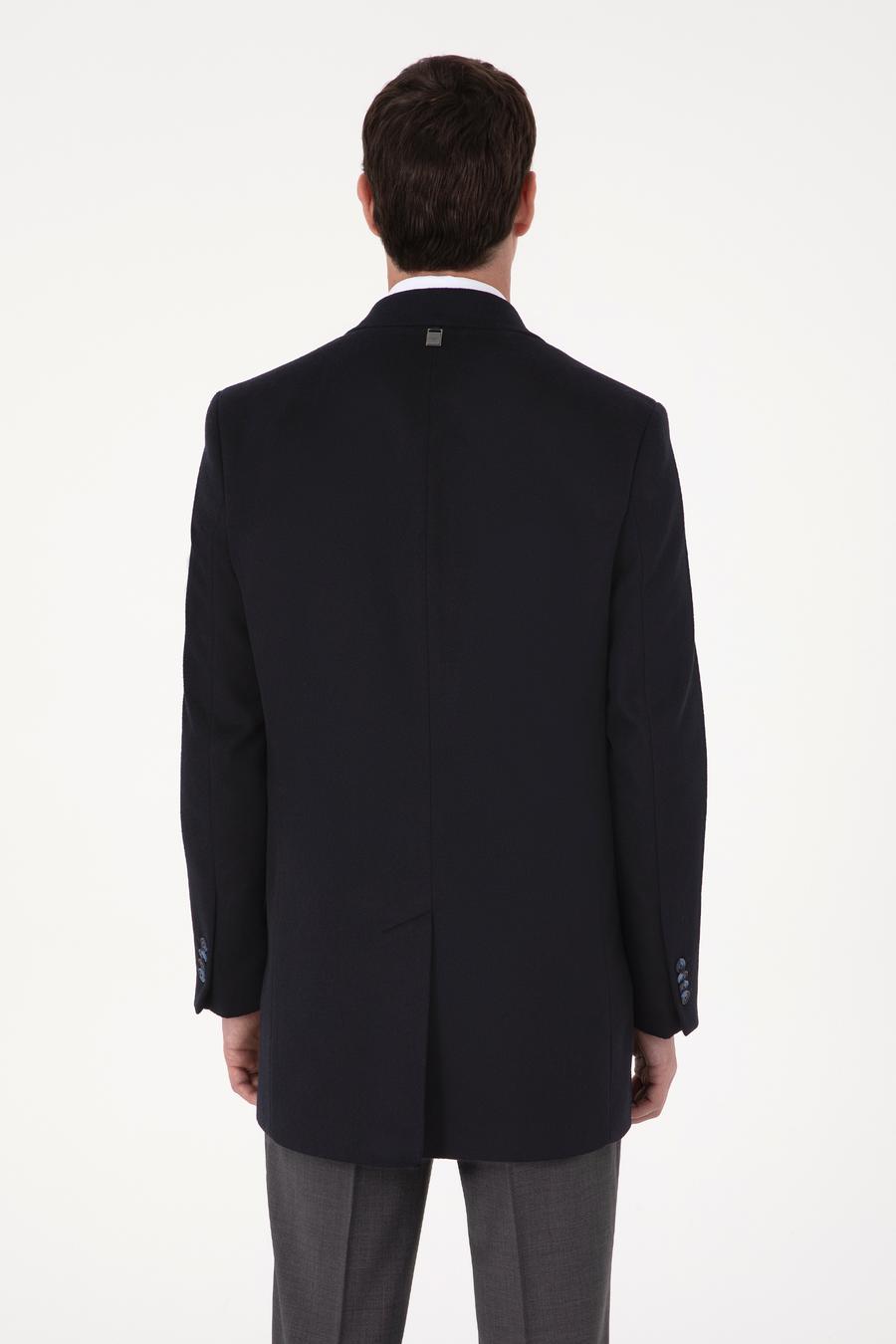 Lacivert Ex Slim Fit Yün Karışımlı Palto - 50319242018