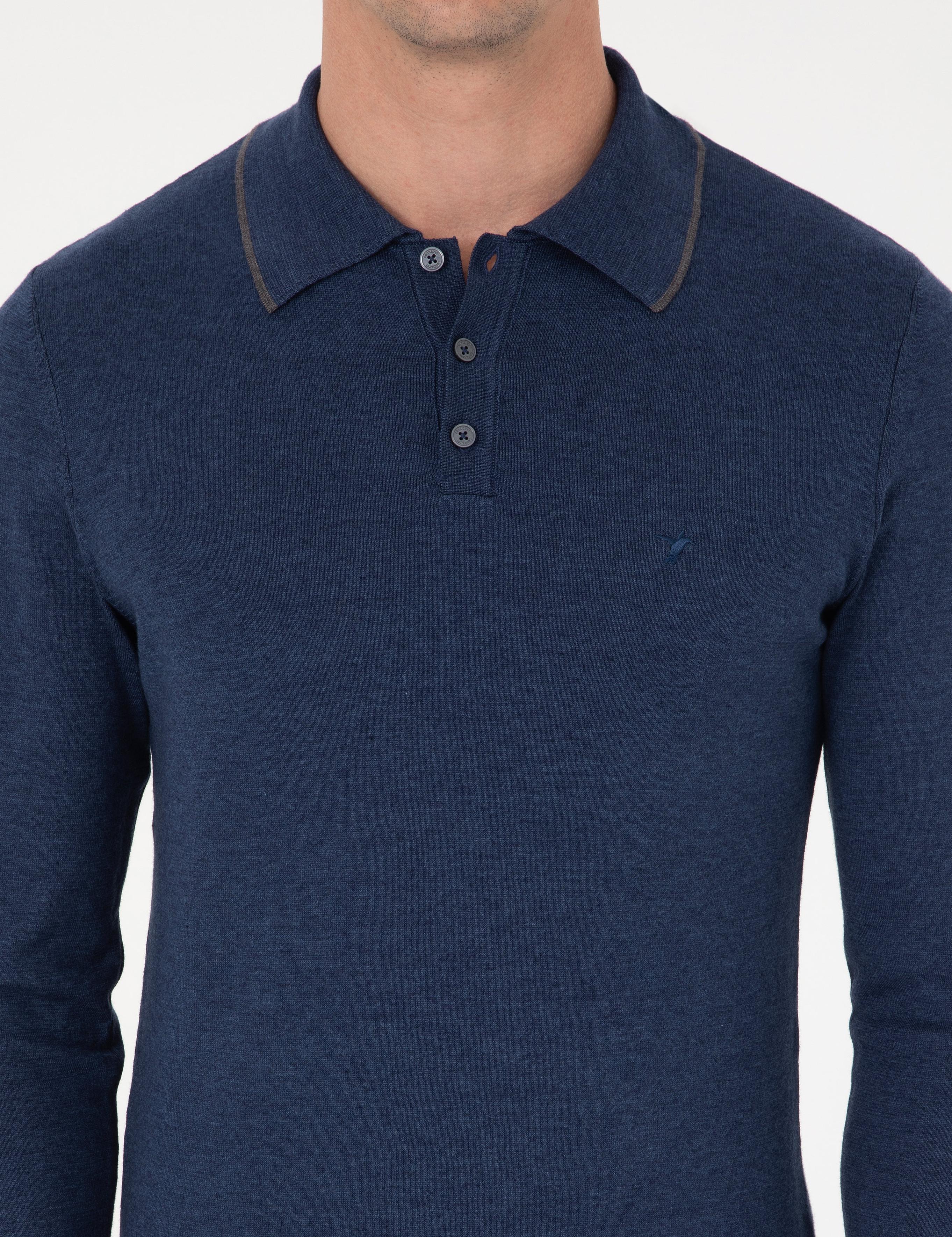 İndigo Slim Fit Pamuk Karışımlı Polo Yaka Triko Kazak - 50318712017