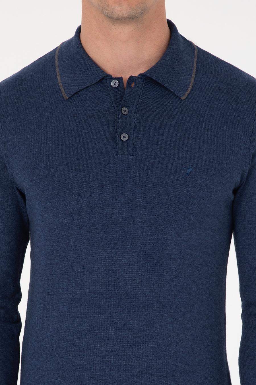 İndigo Slim Fit Pamuk Karışımlı Polo Yaka Triko Kazak - 50318712017