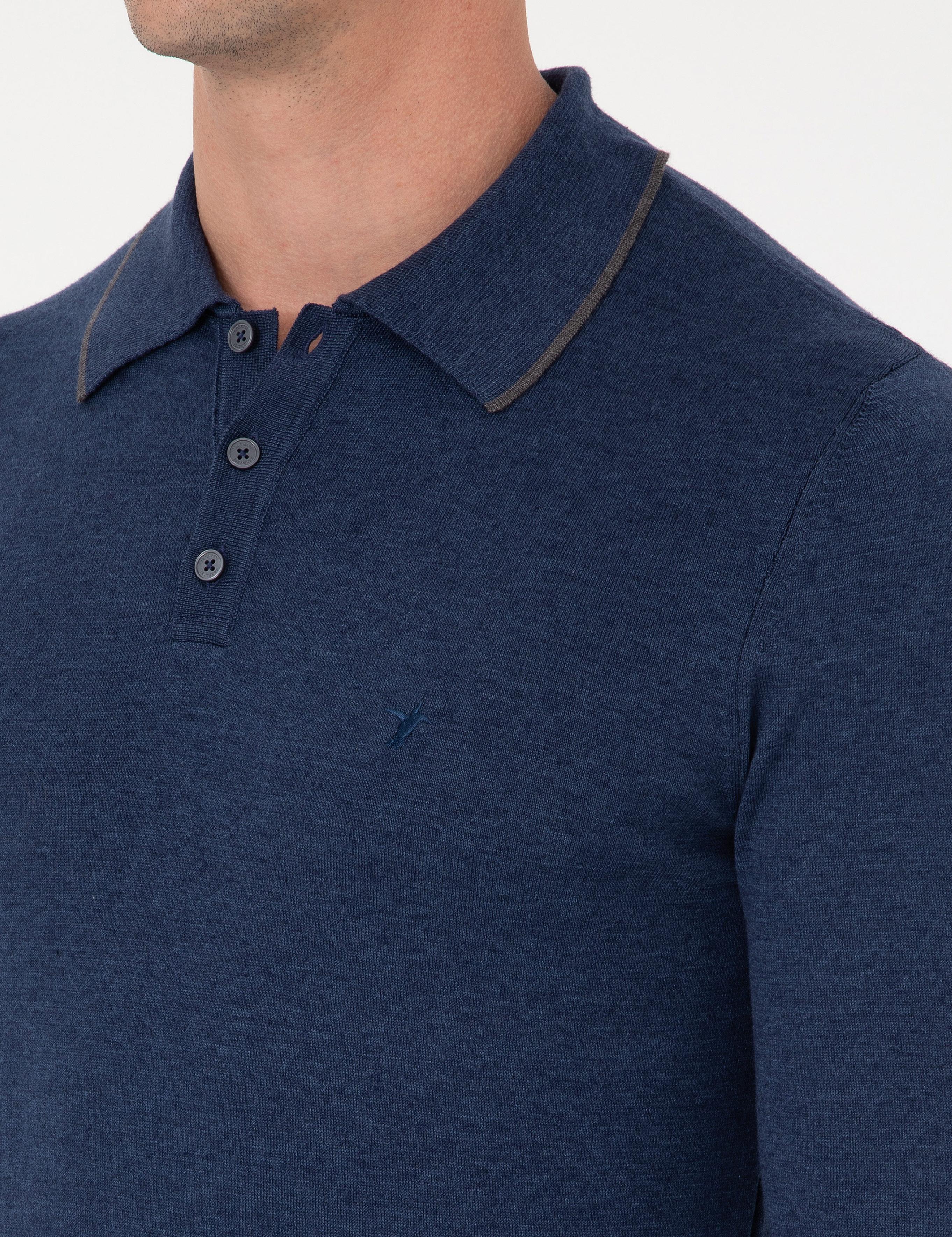 İndigo Slim Fit Pamuk Karışımlı Polo Yaka Triko Kazak - 50318712017