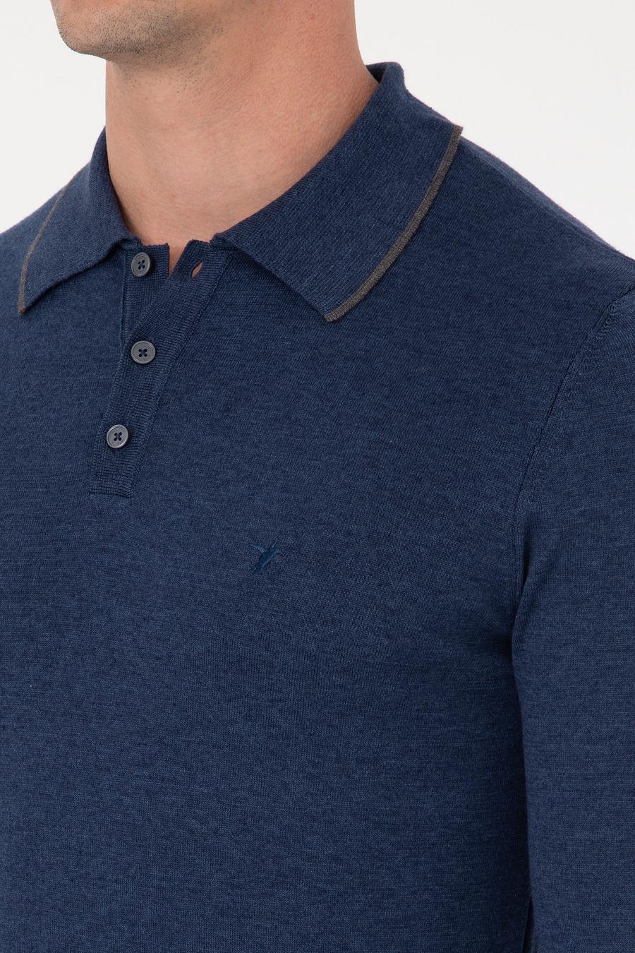 İndigo Slim Fit Pamuk Karışımlı Polo Yaka Triko Kazak - 50318712017