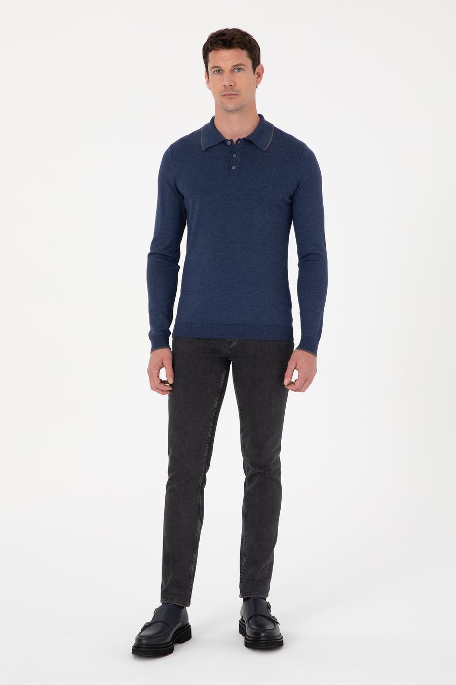İndigo Slim Fit Pamuk Karışımlı Polo Yaka Triko Kazak - 50318712017