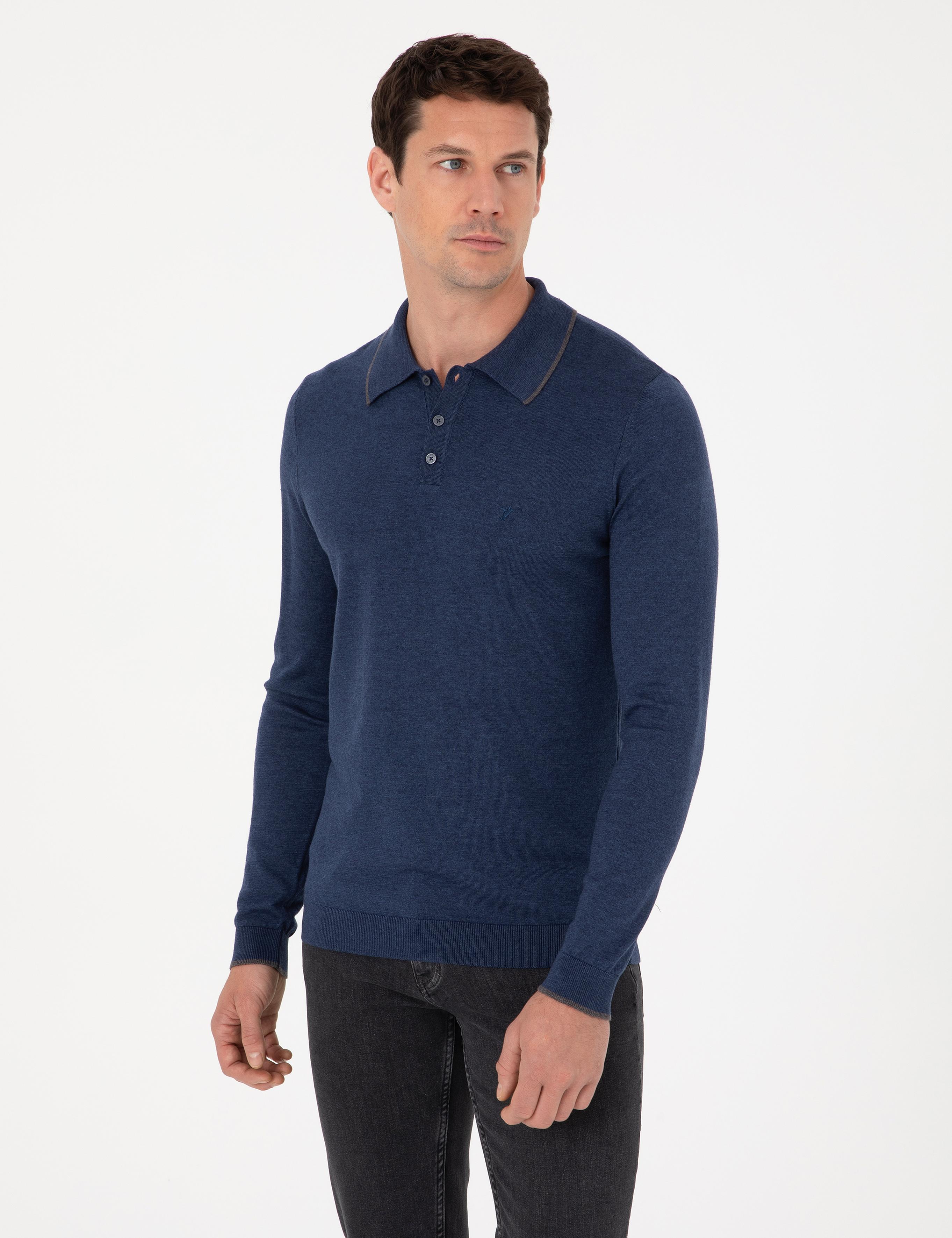 İndigo Slim Fit Pamuk Karışımlı Polo Yaka Triko Kazak - 50318712017