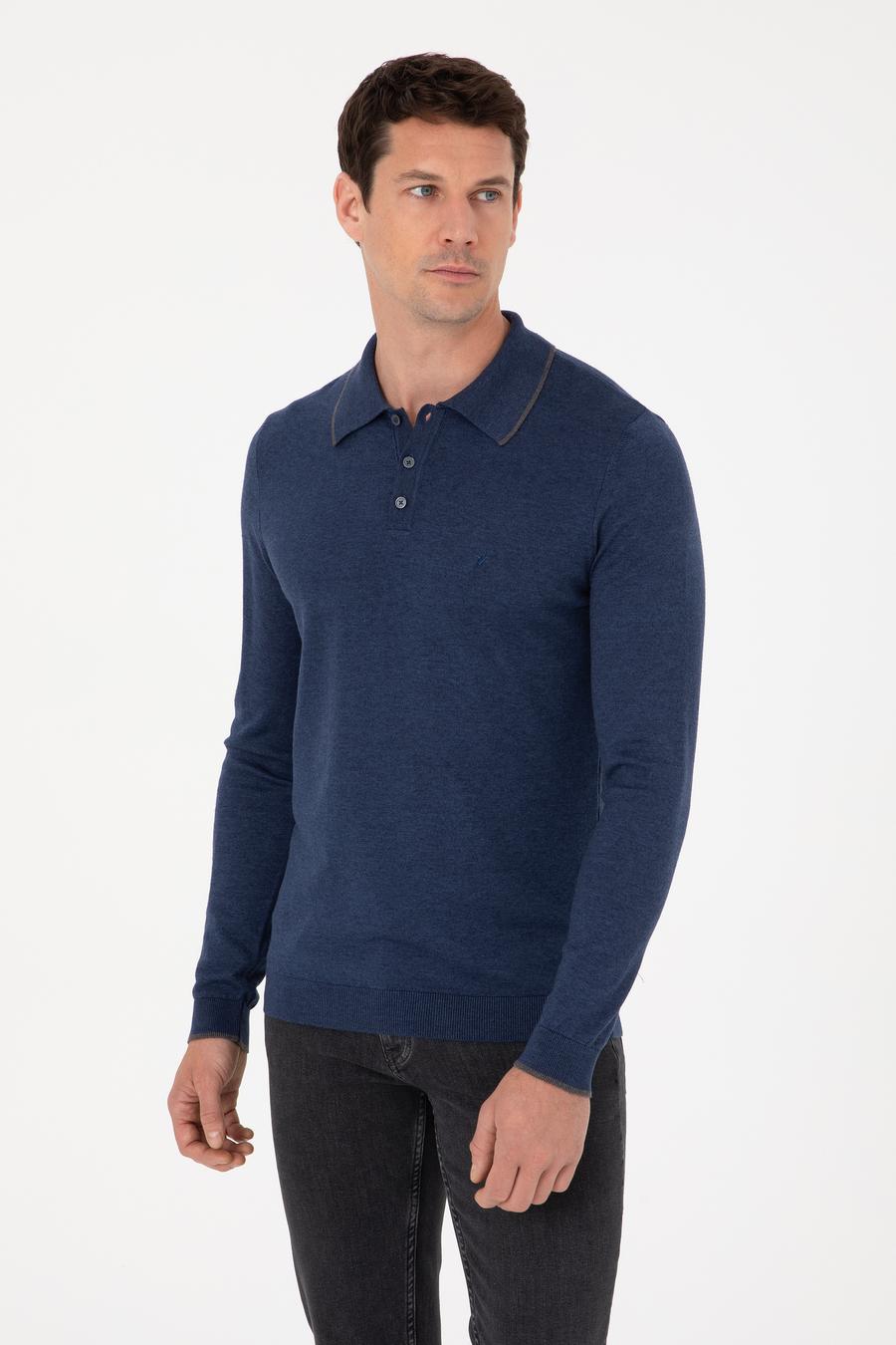 İndigo Slim Fit Pamuk Karışımlı Polo Yaka Triko Kazak - 50318712017