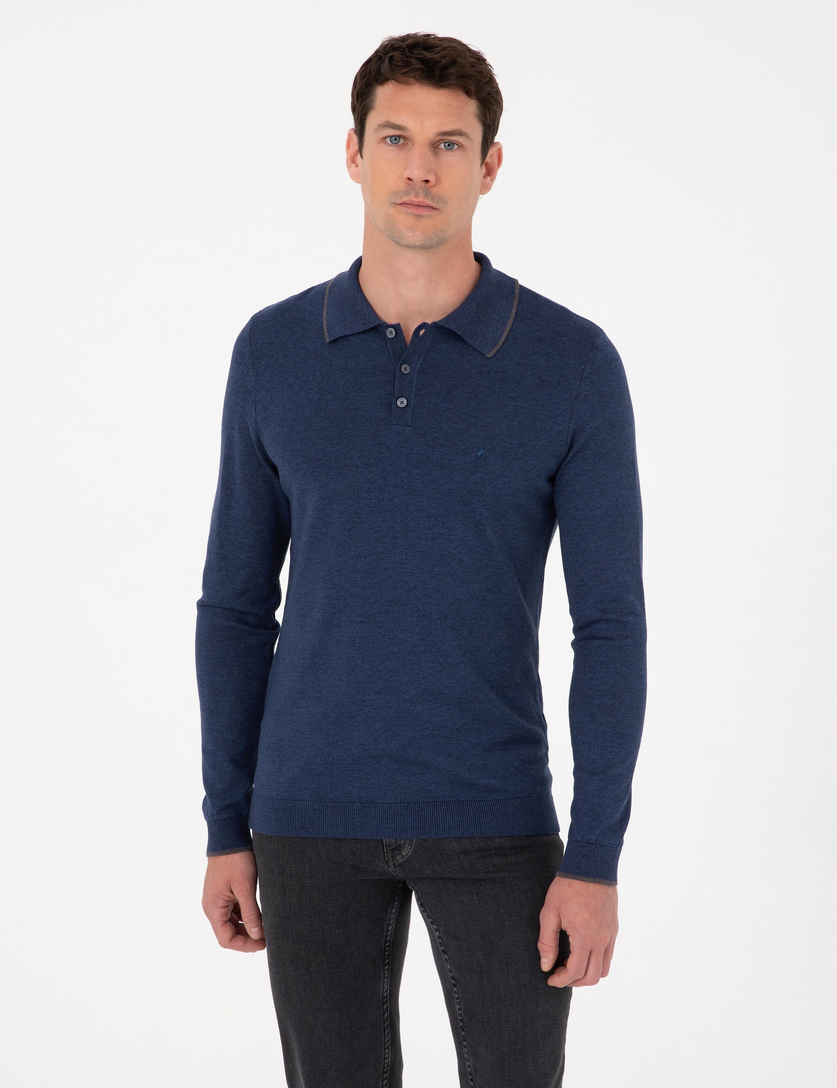 İndigo Slim Fit Pamuk Karışımlı Polo Yaka Triko Kazak - 50318712017