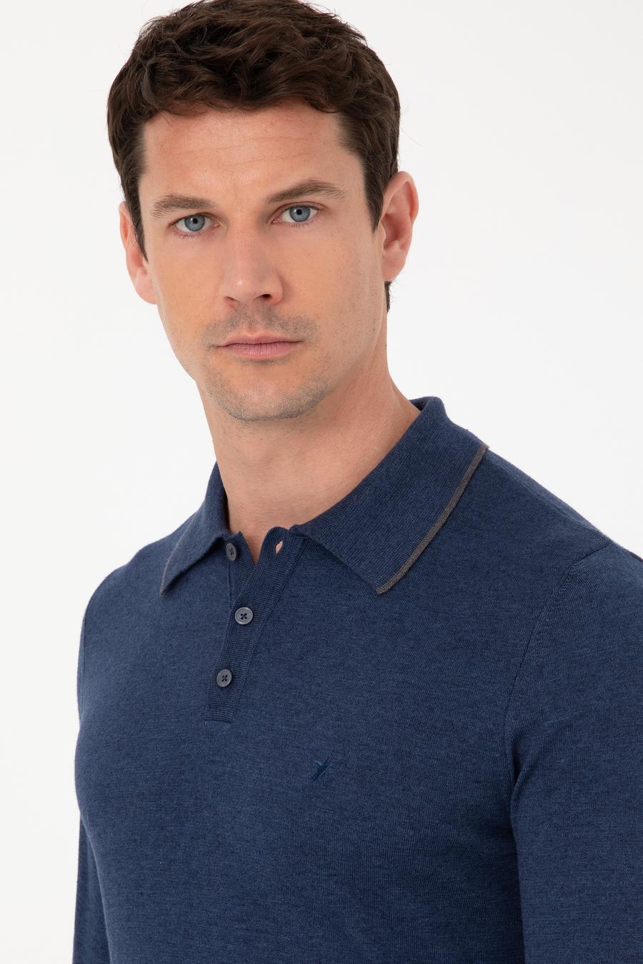 İndigo Slim Fit Pamuk Karışımlı Polo Yaka Triko Kazak - 50318712017