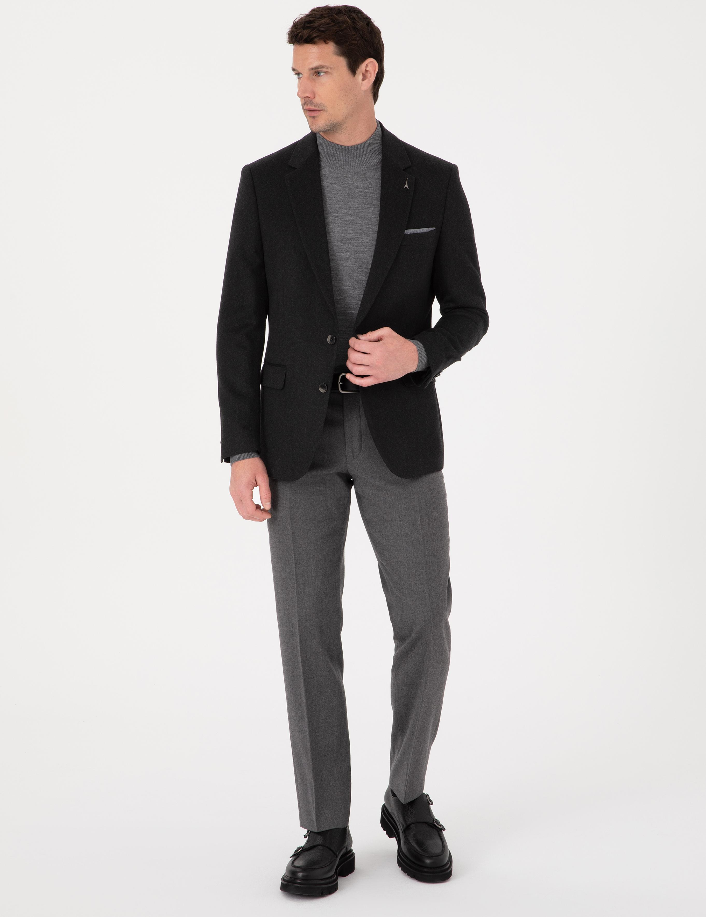 Siyah Slim Fit Ceket - 50270128080