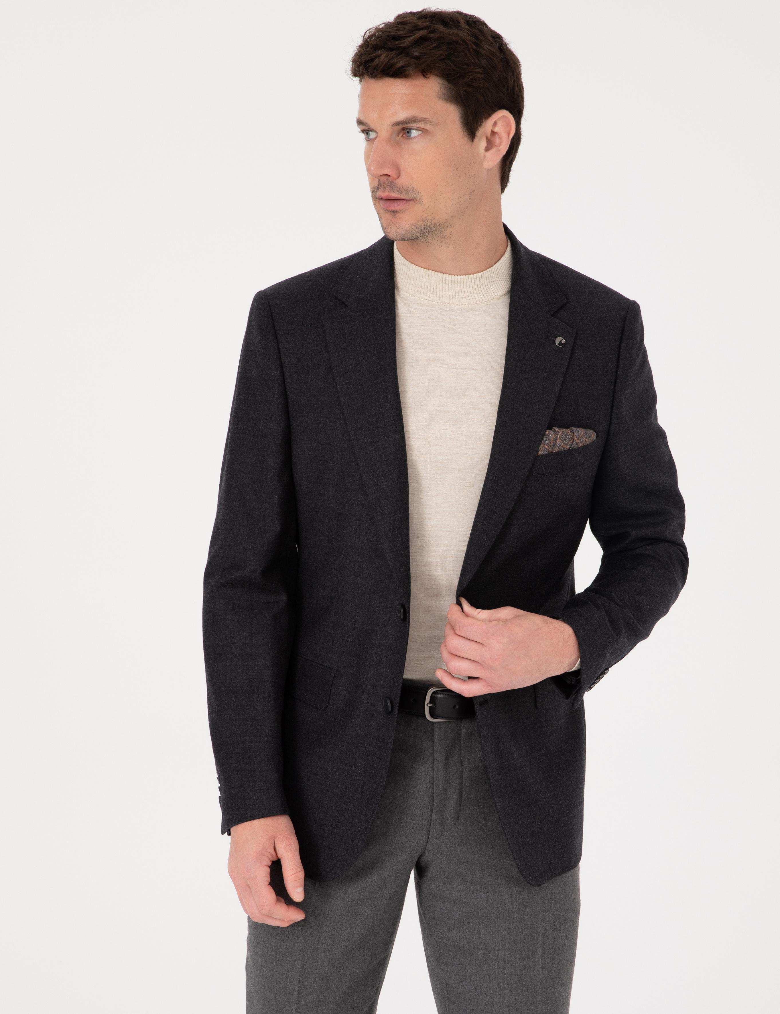 Antrasit Slim Fit Ceket - 50276020080