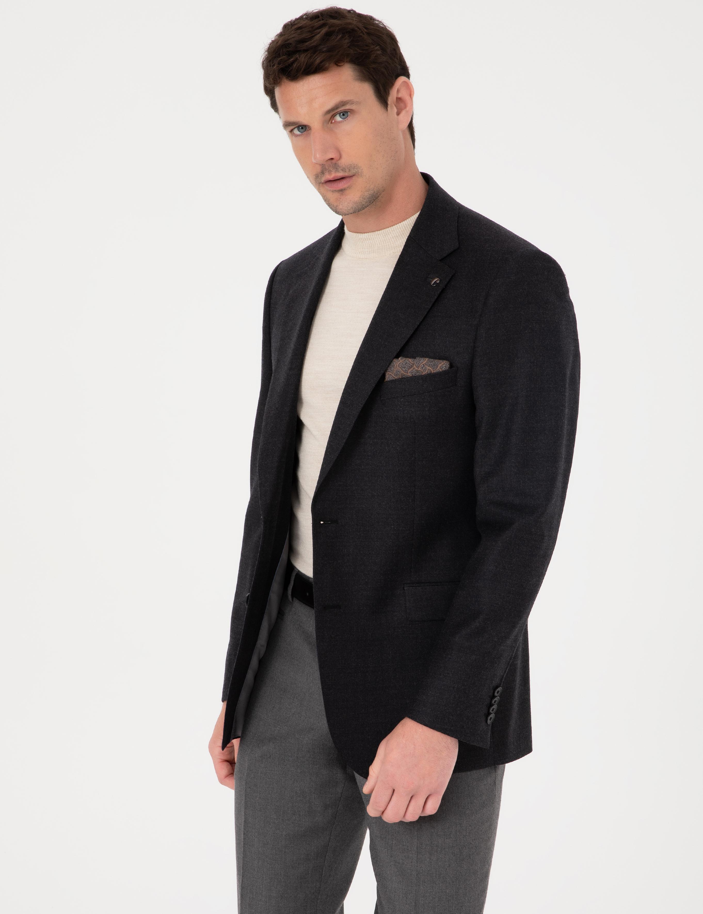 Antrasit Slim Fit Ceket - 50276020080