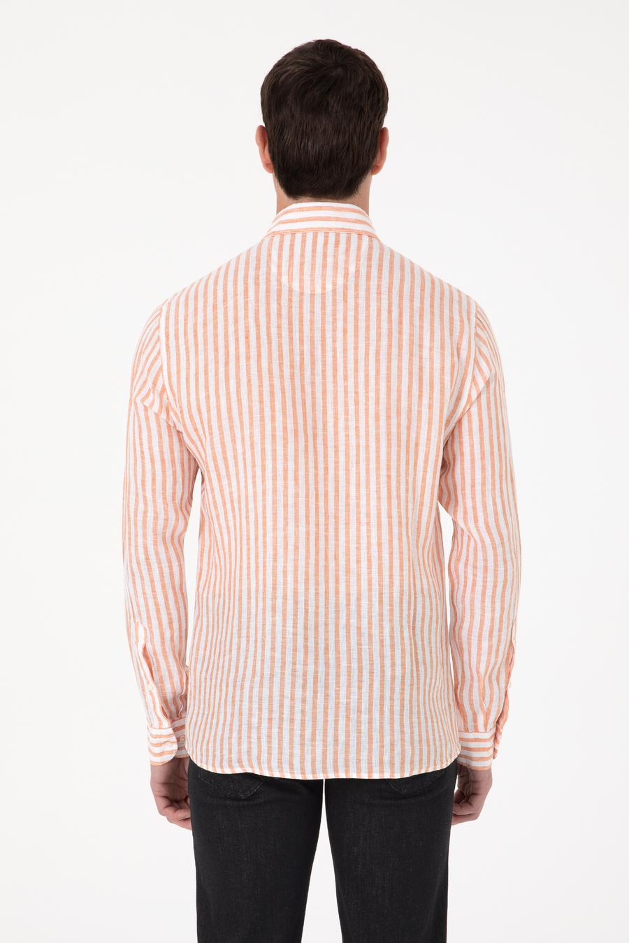 Turuncu Slim Fit Uzun Kollu Gömlek - 50300533022