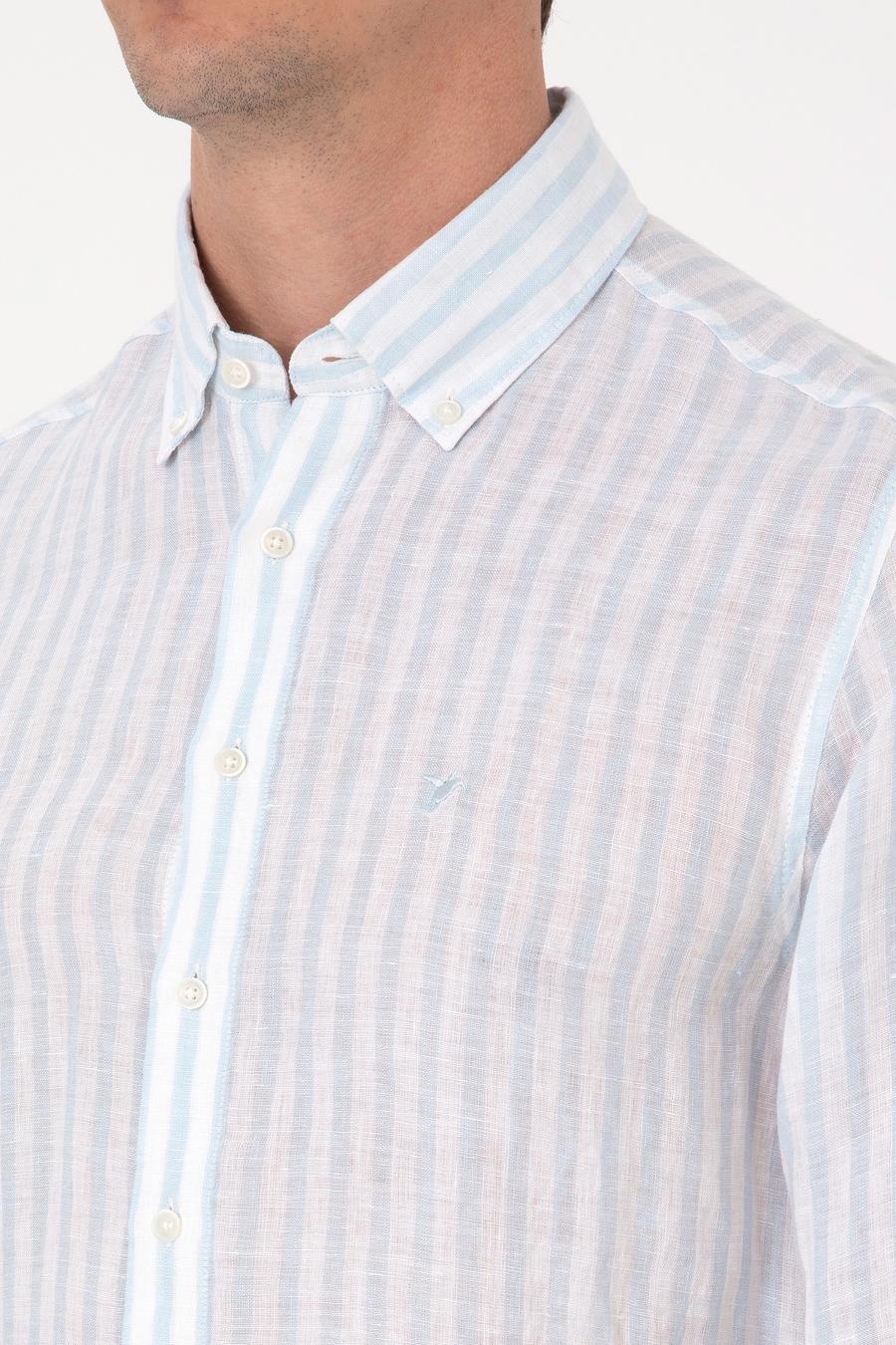 Açık Mavi Slim Fit Uzun Kollu Gömlek - 50300533045
