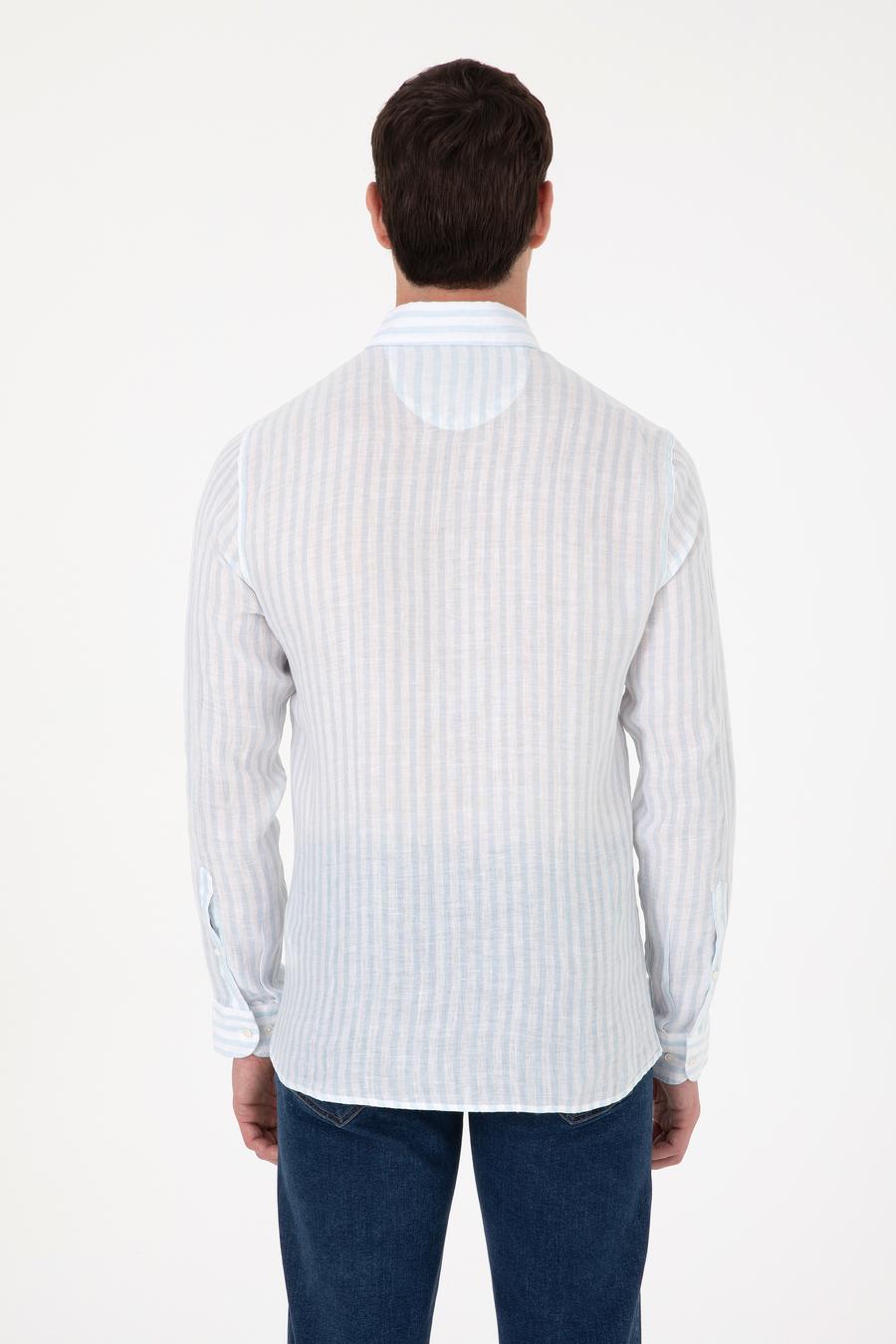 Açık Mavi Slim Fit Uzun Kollu Gömlek - 50300533045